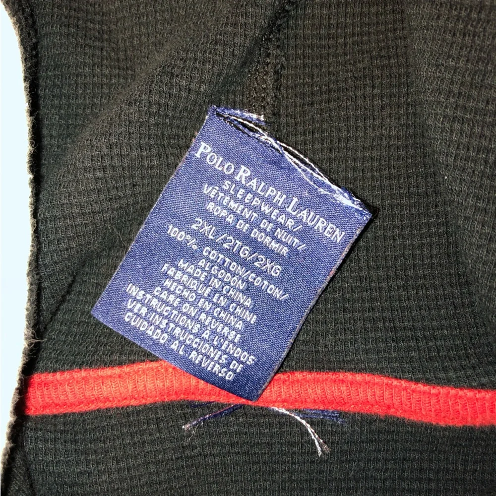 Polo Ralph Lauren. Sleepwear Hoodie. Waffle Knit. Size 2XL. Dark Navy Blue Color - Picture 11 of 14